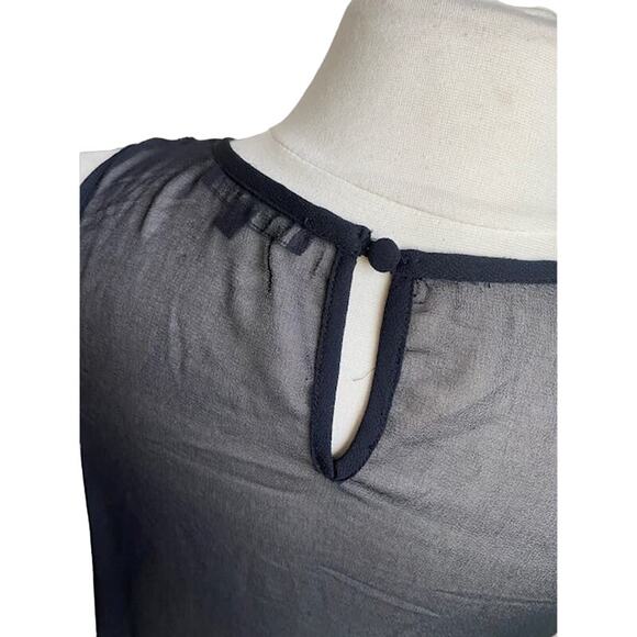 MATTY M Tank Womens Sz Medium Black Sheer Beaded Glam Glamrock Moto Chic - Picture 6 of 8